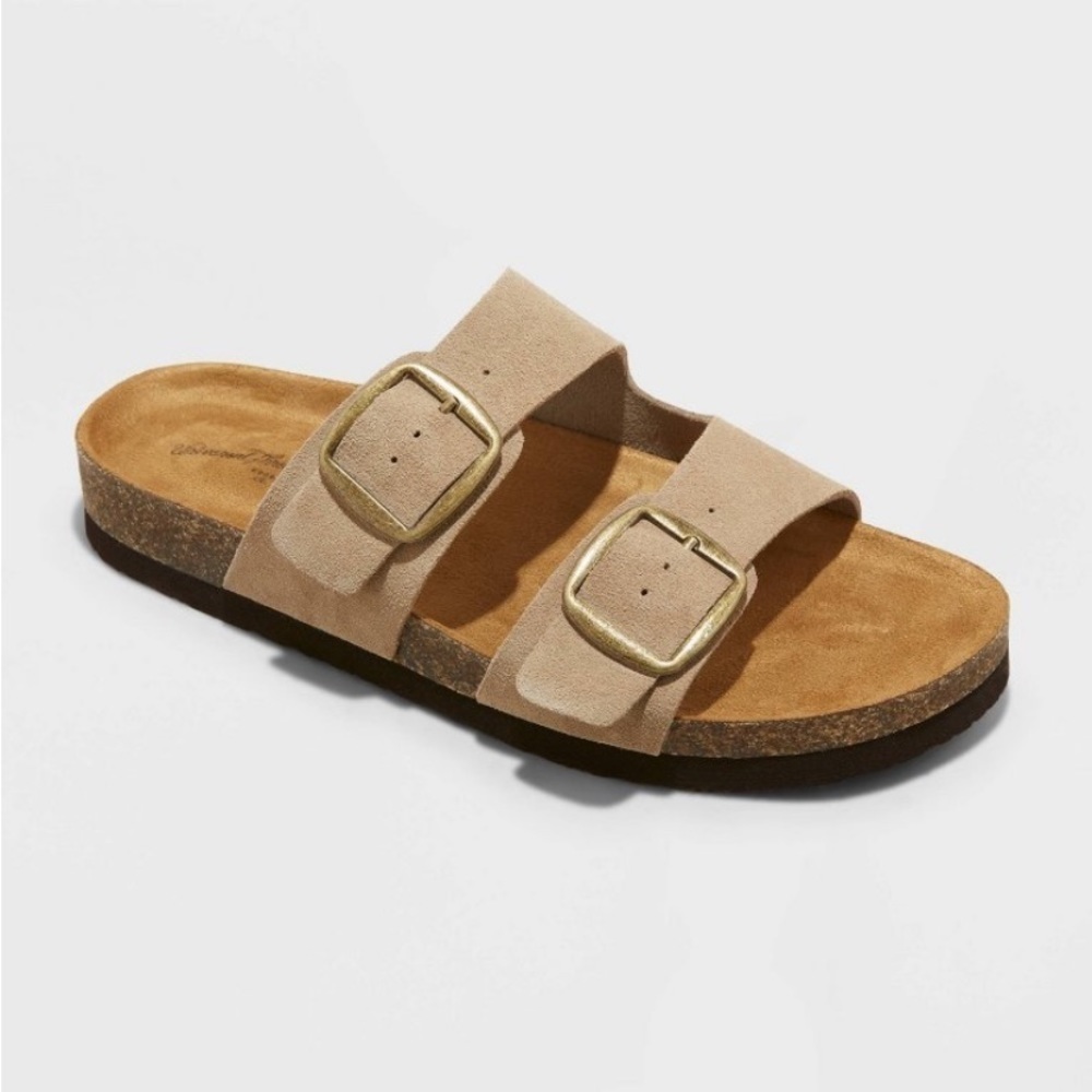 Women's Devin Two Band Footbed Sandals -
Universal Thread™ Taupe new new 🆕